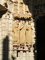 Chartres, Cathedrale, Portail nord, Baie de droite, Balaam et son anesse, la Reine de Saba et un africain, Salomon et le fou Marcoulf (2)